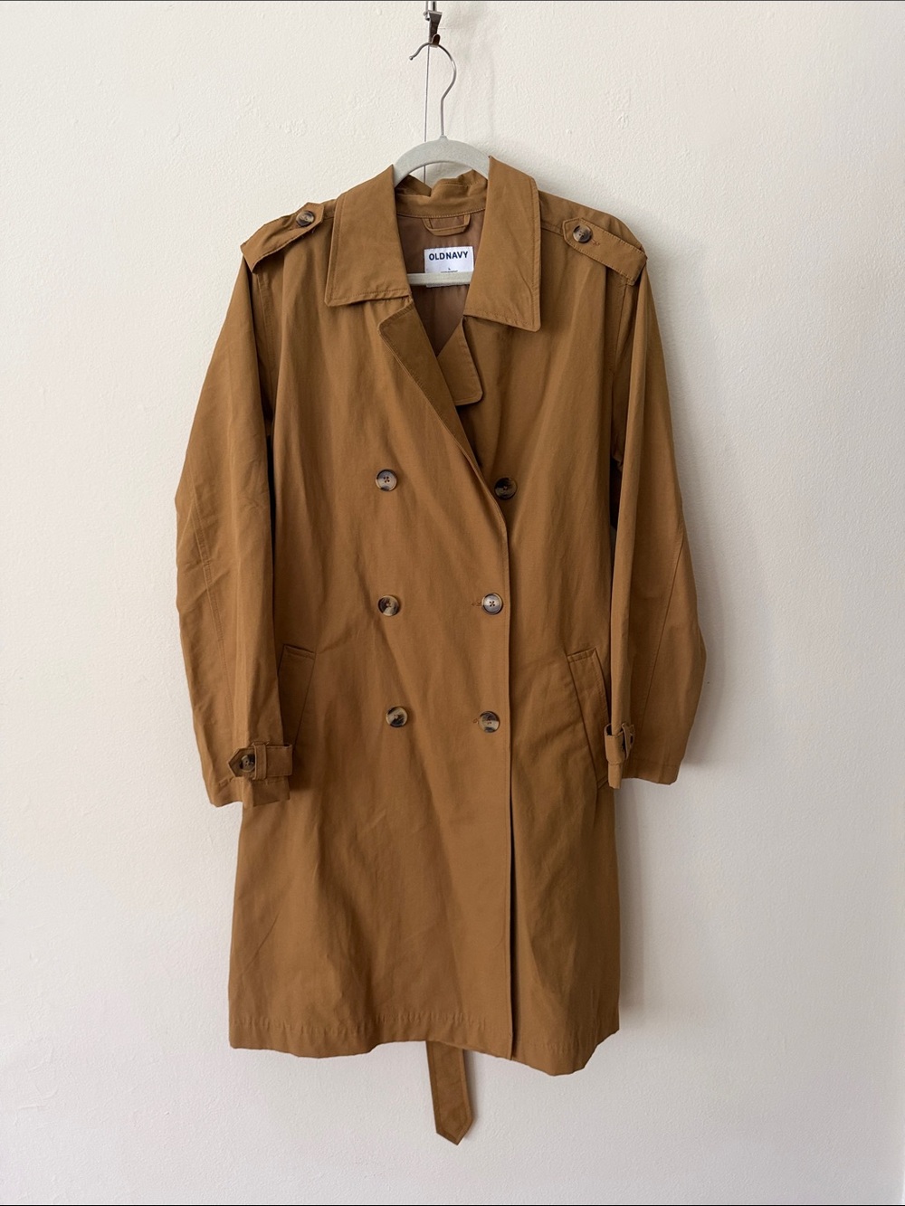 Old Navy Women's Camel Brown Double-Breasted Trench Coat